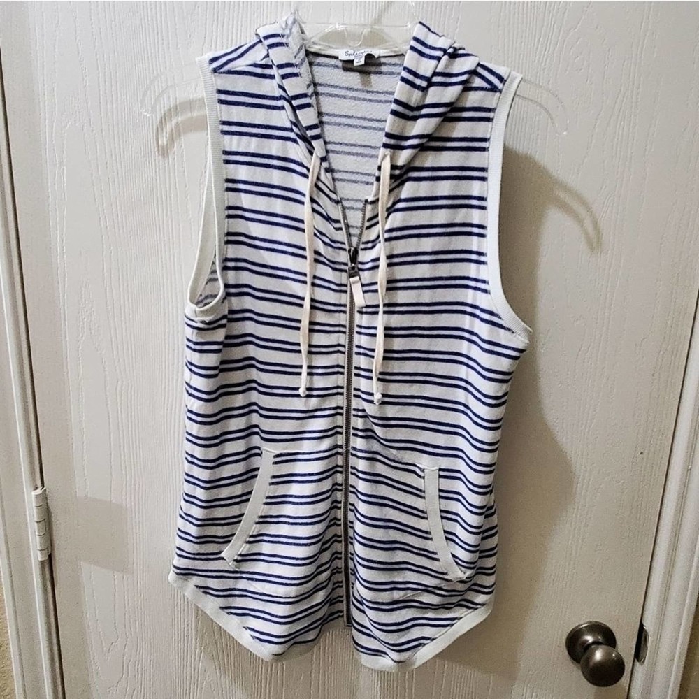 Splendid blue & white striped zippered hoodie‎ new!!!! Size small